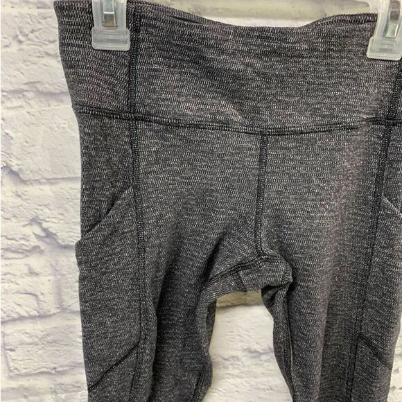 Lululemon Speed Tight IV Rulu Wonens 4 Heathered Black Phone Pocket - Picture 2 of 6